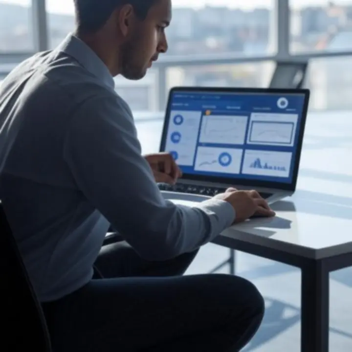 Digitális kampányok teljesítményét mutató hirdetéskezelő felület laptopon