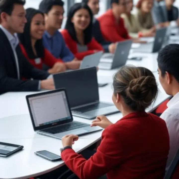 Social media kampányokon dolgozó marketing csapat