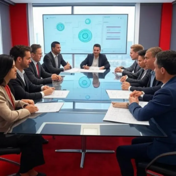 Stratégiai tervezésen részt vevő csapat egy workshop során